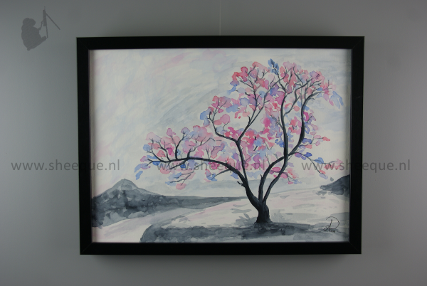 aquarel schilderij kersenboom 